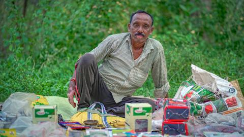 Street Vendor Selling Goods in Rural India